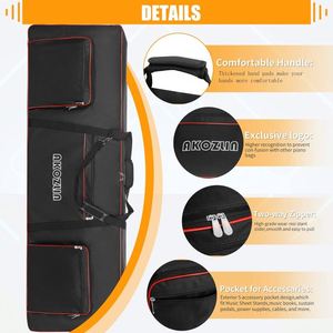 Étui de clavier souple et rembourré pour piano, avec poignées et bretelles réglables, étanche – Échantillon gratuit - Product Image 6