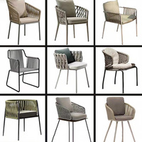 Ensemble de mobilier d'extérieur moderne et simple en aluminium, trois pièces, chaise, table de loisirs pour cour, jardin, hôtel, terrasse - Imperméable