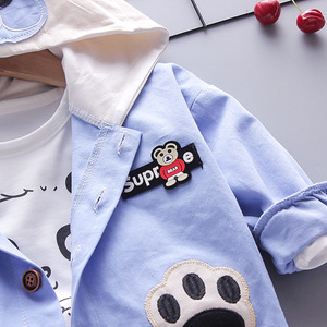 เสื้อผ้าเด็กแฟชั่นดีไซน์ขายส่ง ชุดเสื้อฮู้ดดี้ฮ่องกงและกางเกงขายาว ชุด 3 ชิ้น - Product Image 6