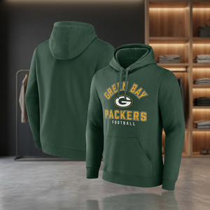 Sweat à capuche personnalisé pour homme Green Bay Packers, 100% polyester, tissu denim, lettres en relief, poche, coupe ample, style américain, automne - Product Image 3