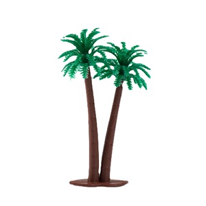 Palmera Artificial en Miniatura para Decoración de Paisajes, Doble Árbol de Coco, Material de PVC para Manualidades de Paisajismo - Product Image 1