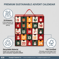 Boîte de calendrier de l'avent de Noël de luxe à 24 tiroirs pour sérum de soin de la peau, emballage cadeau beauté, design compte à rebours