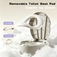 Siège de toilette surélevé SUNNUO pour l'apprentissage de la propreté des tout-petits avec protection anti-éclaboussures, dossier confortable et coussin TPE amovible