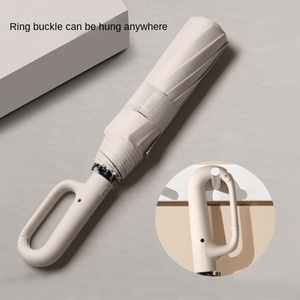 27 Inch Modern 10-Bone Fully-Automatic Folding 190T Nylon Large <b>Windproof</b> Double Car Sunshade <b>Umbrella</b> Set - Product Image 1