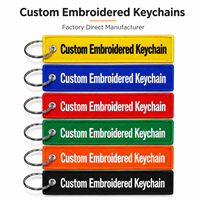 Llavero Personalizado Bordado de Tela, Diseño Exclusivo, Venta al por Mayor OEM, Etiqueta de Identificación para Equipaje, Jet Tag, Porta Nombres, Anillo Multicolor para Coche, Moto, Bolso