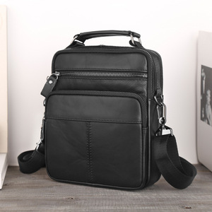 Men's Genuine Leather Crossbody <b>Bag</b> <b>Small</b> Durable Everyday Use Brown - Product Image 3