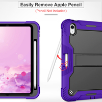 Housse de protection robuste pour tablette iPad 10e génération 10,9 pouces, triple couche, antichoc, avec bandoulière et béquille
