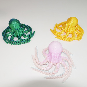 Decorazione per Acquario a Forma di Polpo Stampata in 3D, 11,2 cm, in PVC, Moderna Decorazione per Vasca dei Pesci, Giocattolo Articolato e Posizionabile - Product Image 3