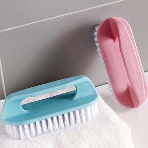 Guo Lin <b>Shoe</b> Brush <b>Soft</b> Nylon Bristles Plastic Portable For Cleaning <b>Shoes</b> And Clothes 3 Pieces Green Blue Pink - Product Image 3
