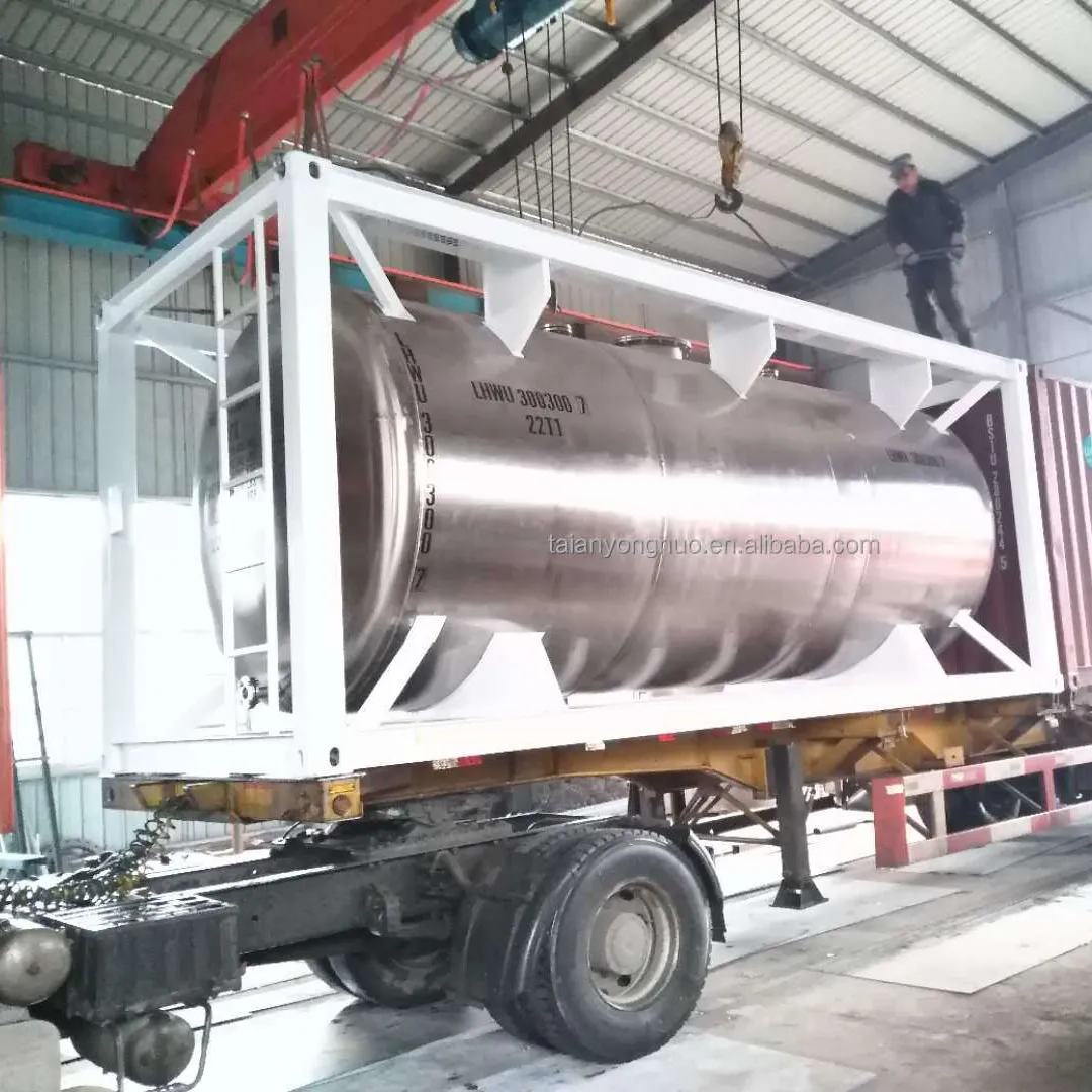 Food grade 304 316 stainless steel storage tanks ISO container tank for milk water oil transport