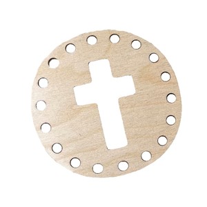 Kit de Manualidades de Madera para Decoración de Cruz de Pascua, Adorno Redondo Hecho a Mano, Tabla de Tejer con Hilo para Uso en Interiores, Estilo Moderno Minimalista - Product Image 5