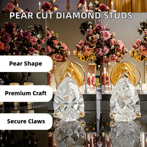 ต่างหูเพชรทรงลูกแพร์ 1 กะรัต รุ่น Starspire IGI เพชรเลี้ยงในห้องปฏิบัติการ ดีไซน์มินิมอล ตัวเรือนทองคุณภาพสูง ดีไซน์สี่กรงเล็บ เหมาะสำหรับเป็นของขวัญในงานปาร์ตี้ - Product Image 2