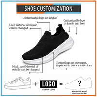 Chaussures décontractées pour hommes, respirantes, en maille, motif uni, légères, amortissantes, toutes saisons, semelle extérieure en plastique, à enfiler, semelle épaisse