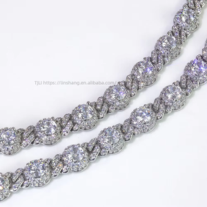 สร้อยข้อมือผู้ชายแบบ Cuban Chain ประดับเพชรซิคอนทรงกลมขนาด 7.5 มม. สไตล์ฮิปฮอป  งานออกแบบเฉพาะบุคคล  แฟชั่น Tanjing สร้อยคอ Lijing - Product Image 5