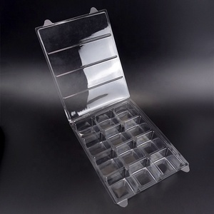 Custom 12pcs dessert cake square blister tray food grade clear PET plastic clam shell packaging
