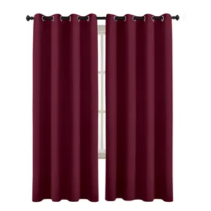 Amity Custom American Polyester Living Room Darkening Solid Color Thick Blackout Window Blinds Blackout Curtains For Bedroom