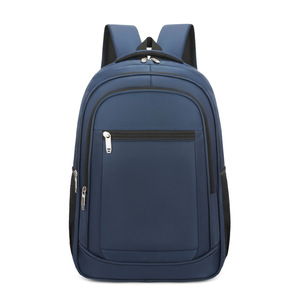 Unisex Backpack 15 Inches Computer Interlayer Business Travel Student Schoolbag Blue Solid Color - Product Image 1