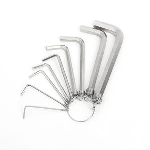 ชุดเครื่องมืออเนกประสงค์ 10 ชิ้น ประกอบด้วย แหวนคล้องกุญแจ ประแจหกเหลี่ยม และประแจหัวแบน แบบเมตริก - Product Image 1