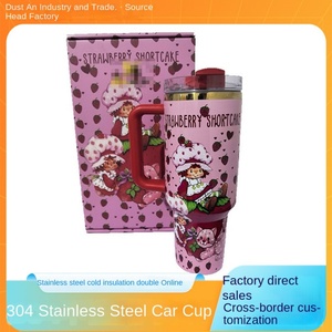 New 304 Stainless Steel Vacuum Insulated Straw Cup for Girls with Handle Cartoon Design <b>Large</b> Capacity <b>Gift</b> <b>Box</b> Packaging - Product Image 2