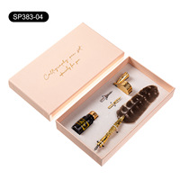 Ensemble stylo plume et encre en métal vintage antique - Cadeau d'affaires avec logo personnalisé disponible