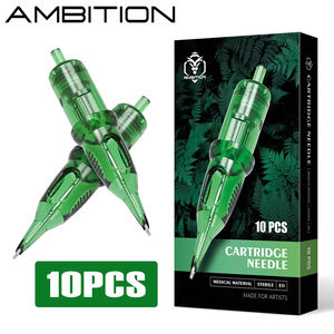 Aiguilles de cartouche de tatouage jetables Ambition <span class=keywords><strong>TREX</strong></span> Vert 10 pièces/boîte 1RL 3RL 5RL 7RL 9RL 11RL 14RL 5RM 7RM 9RM 11RM 13RM 15RM RL RM - Product Image 1