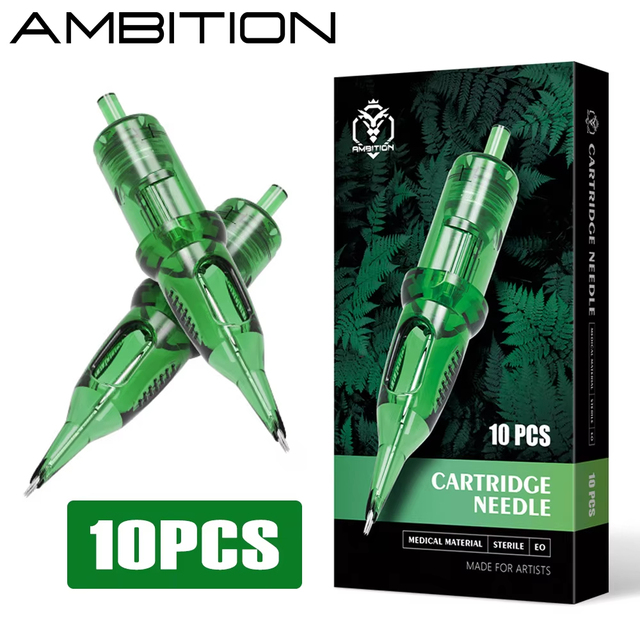 Ambition TREX Green 10pcs/box 1RL 3RL 5RL 7RL 9RL 11RL 14RL 5RM 7RM 9RM 11RM 13RM 15RM RL RM Disposable Tattoo Cartridge Needle