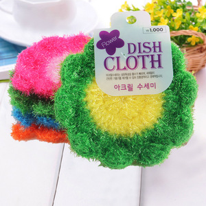 Paños de Cocina Acrílicos Antiadherentes, Herramienta de Limpieza de Cocina, Esponja para Lavar Platos con Forma de Flor, Esponja para Platos que No Raya, Colorida - Product Image 4
