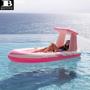 Bateau <span class=keywords><strong>gonflable</strong></span> en PVC épaissi rose Paradise <span class=keywords><strong>avec</strong></span> <span class=keywords><strong>auvent</strong></span> intégré et porte-gobelets, radeau de piscine <span class=keywords><strong>gonflable</strong></span> pour adultes - Product Image 2