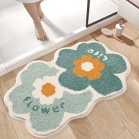 Luxus Badezimmer beflockte Teppich matte Starke Wasser aufnahme Fuß matte Schmutz beständiges rutsch festes Design für Schlafzimmer