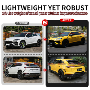 ชุดแต่งสไตล์ PP+คาร์บอนไฟเบอร์ สำหรับ Lamborghini Urus รุ่นเก่าเป็นรุ่นใหม่ ประกอบด้วยลิ้นกันชนหน้า สเกิร์ตข้าง ฝากระโปรงหน้า และฝาครอบกระจกมองข้าง - Product Image 2