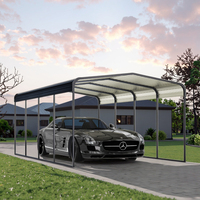 ESGC1015-H260 Abri de voiture moderne à structure en acier, imperméable toutes saisons, auvent de stationnement extérieur, garage