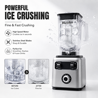 Mixeur Commercial Robuste 2,2 L, 5+ Vitesses Variables, Contrôle de Vitesse par Impulsions, pour Smoothies, Cafés et Jus de Fruits