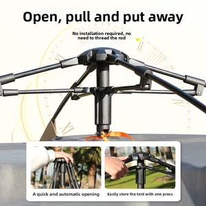 Tente de camping d'été entièrement automatique à ouverture rapide en Oxford pour 10 personnes, monocouche avec structure à une chambre, idéale pour la randonnée - Product Image 4