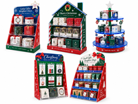 Support d'affichage en acrylique personnalisé pour Noël, présentoirs de comptoir pour les fêtes, étagères de produits cadeaux pour la vente au détail, présentoirs de merchandising pour points de vente