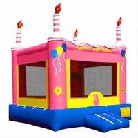 Château sautant gonflable rose de maison de rebond de pull de gâteau d'anniversaire de 13ft
