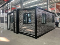 Maison conteneur extensible à double aile de 28 m², structure en acier pliable de 700 mm pour le transport, vente directe usine Shandong