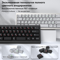 Clavier mécanique de jeu ZORNHER LZ40 blanc, mini, disposition russe, triple mode, boîtier en aluminium, éclairage RGB, clavier de bureau