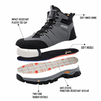 Bottes de sécurité antistatiques à embout composite grande taille, résistantes aux glissades et aux perforations, respirantes, en maille volante pour hommes EU 37-48