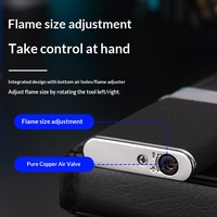 Briquet à gaz butane ultra-fin haut de gamme, design minimaliste de luxe, coupe-vent flamme rouge, personnalisable avec logo, idéal comme cadeau d'affaires