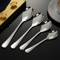 Cuillère à dîner en acier inoxydable 304 finition miroir, design minimaliste, style occidental, cuillère à soupe domestique à long manche, ensemble