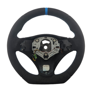 Volant de direction pour BMW E90 E92, vente chaude, qualité supérieure, en Alcantara, avec surpiqûres bleues, vente en gros - Product Image 6