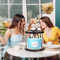 Conteneurs à gâteaux ronds et carrés en plastique PET transparent pour Noël, boîtes à pâtisserie en plastique pour anniversaire, vente en gros