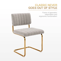 Chaise de salle à manger moderne en or design ergonomique de refroidissement pour la maison hôtel banquet école villa en cuir métal bois tissu