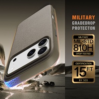Étui de téléphone magnétique antichoc personnalisé OEM ODM en TPU+PC+cuir PU avec bouton de capture IA pour iPhone 17 18 Pro Max