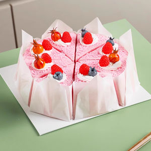 Separador de Rebanadas de Pastel, Papel para Hornear Ecológico Resistente a la Grasa con Recubrimiento de PE para Pan y Comida Vasca, Envoltura Triangular para Rebanadas - Product Image 4