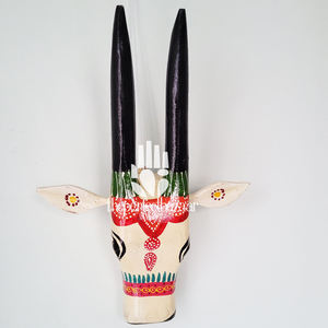 Tête de vache en bois, couleur blanche, design Art Déco, décoration murale pour la maison et le bureau - Product Image 4