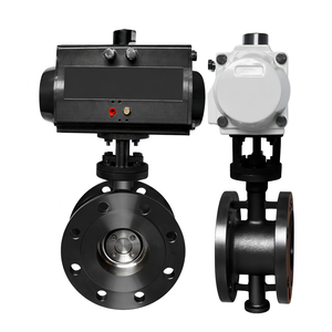 Vanne papillon pneumatique à bride rigide en acier COVNA pour commande urgente, pour le contrôle de l'eau, de l'air, du gaz, du liquide et de la vapeur, actionneur pneumatique - Product Image 1