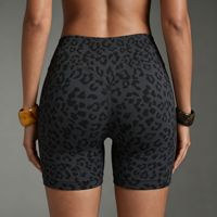 Shorts de yoga taille haute rehausseurs de fessiers trois-quarts, vêtements de sport fitness et course, imprimé léopard 3D, pour le yoga