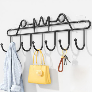 Wall Mounted Bird Shape Coat Rack With <b>Hooks</b> Nail Free For Entryway Storage Organizer - Product Image 3