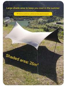 Tenda a baldacchino attrezzatura da <span class=keywords><strong>campeggio</strong></span> per Picnic all'aperto parasole antipioggia pieghevole tenda a farfalla 25 >3000mm MANSEN impermeabile - Product Image 3
